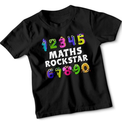 Mathe Rockstar Bildung Kinder T-Shirt Monster National Numeracy Zahl Tag