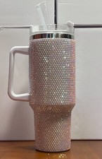 40oz Rhinestone Bling Tumbler with Handle - 'Vibes' Design — listing 6