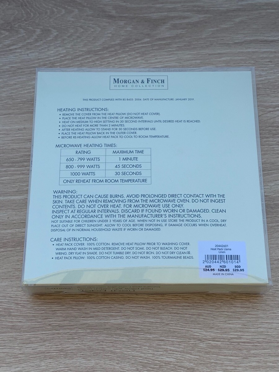 NEW Morgan & Finch Heat Pillow with Cotton Cover - LLAMA | eBay Australia