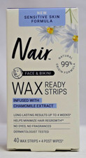 Nair Face  Bikini Wax Ready Strips Sensitive Skin Formula 40 Strips