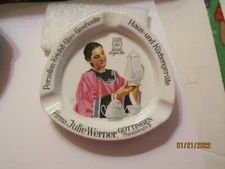 1925 Advertising Pottery Ceramic Ashtray Made by PMR Jaeger & Co Bavaria 