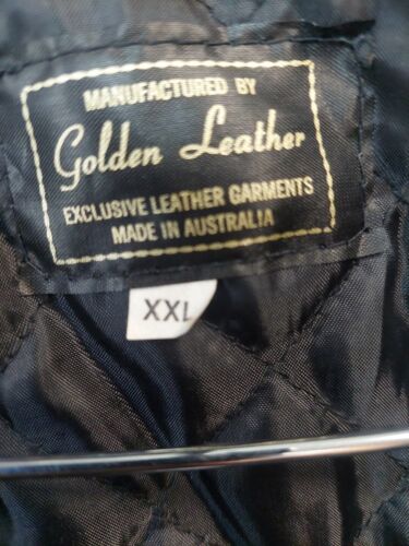Golden Leather - Vintage Suede Leather Wool Trucker Jacket - Men's Size XXL - Picture 8 of 10