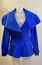 Telegraph Women's Luxury Winter Jacket Coat Blue Mink Angora Shawl Collar Beaute