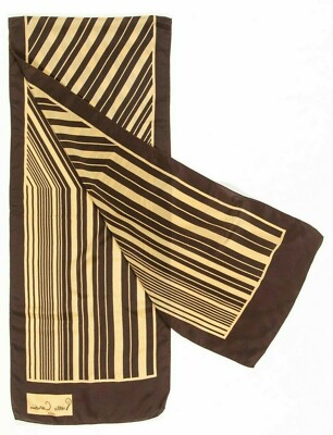 Écharpe Vintage Pierre Cardin - Soie 100% - Foulard Rectangulaire Géométrique