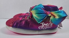 JoJo Siwa Pink Rainbow Bow Girl's Slippers Size Medium New 