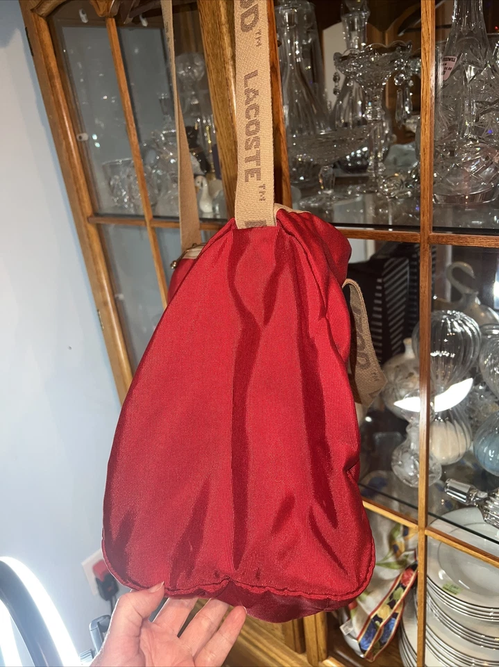 Vintage Izod Lacoste Lark Alligator Red Duffel Travel Bag - Image 4 of 4