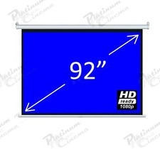 Image of 92" Electric HD Projector Screen Home Cinema Aspect Ratio 4:3 Fibre Glass
