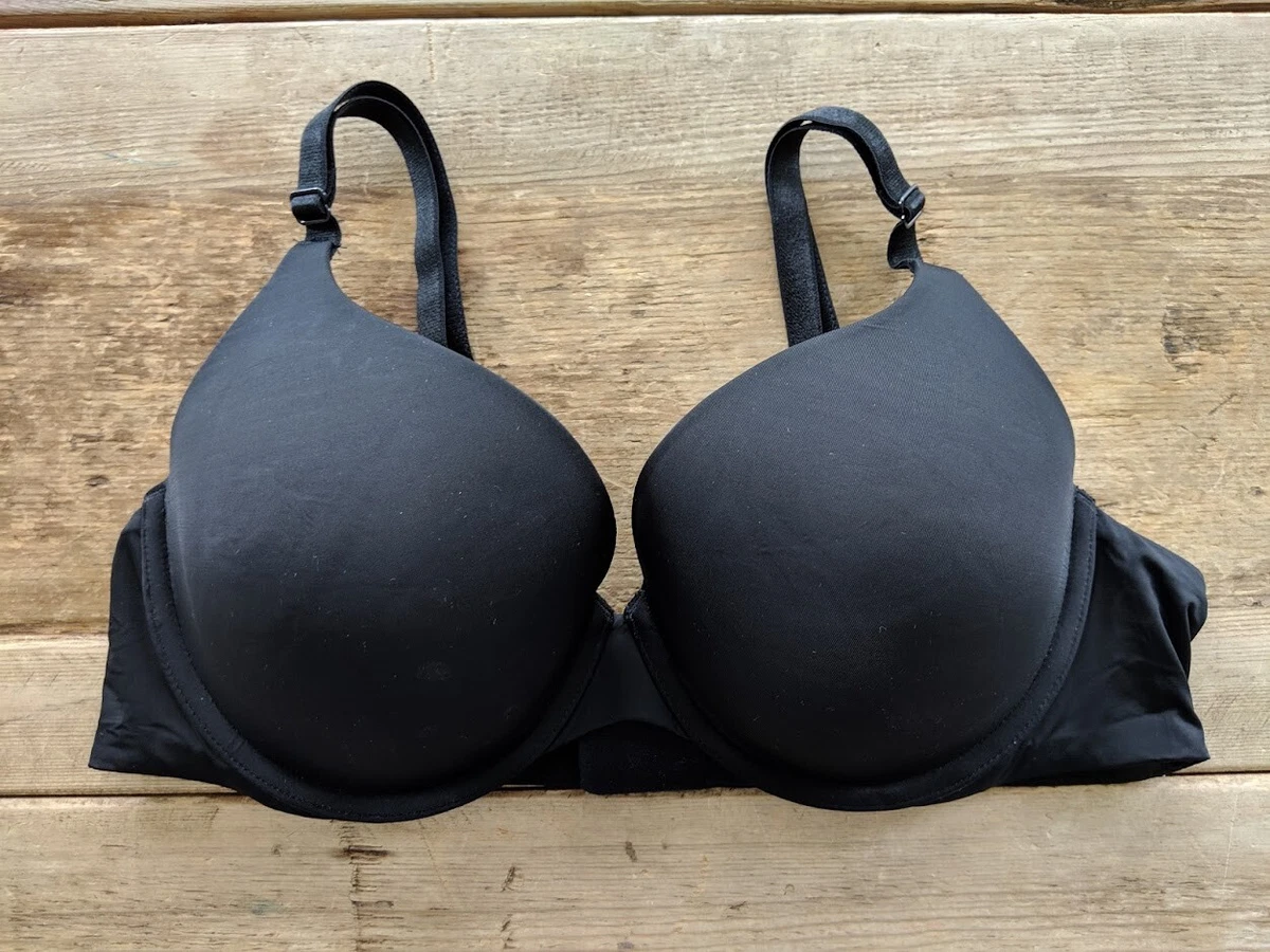 Victoria's Secret Solid Black 36D T-Shirt Perfect Shape Push Up Bra VS!!!!!!