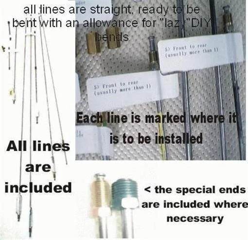 Kit de línea de freno AMC Hornet Gremlin 1970-1971-1972-1973-1974-1975-1976 frenos de tambor Foto 3 de 3