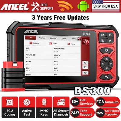 ANCEL DS300 OBD2 Scanner All System Diagnostic Tool Active Test FCA Autoauth