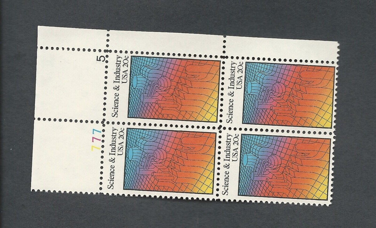 20 CENT SCIENCE AND INDUSTRY SCOTT # 2031 PLATE BLOCK OF 4 MNH