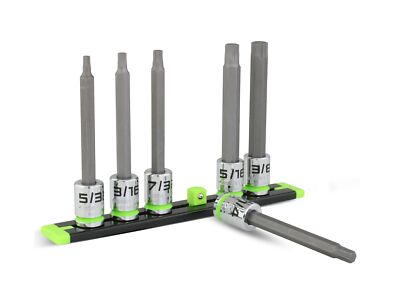 GRIPEDGE HEX Bit Socket Set | 6-PC - 3/8'' Drive Long SAE RPT Hex Driver Set ...