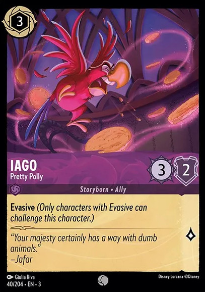 Iago Pretty Polly 40/204 Common COLD FOIL Disney Lorcana - Into the Inklands NM