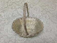 Vintage Beautiful, 7.5in L x 6in Wx 3.5in H Silver Metal Basket