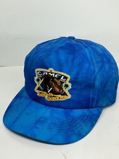 Vintage Joe Camel Cigarettes Smooth Character Blue Snapback Hat Nylon Cap Beach