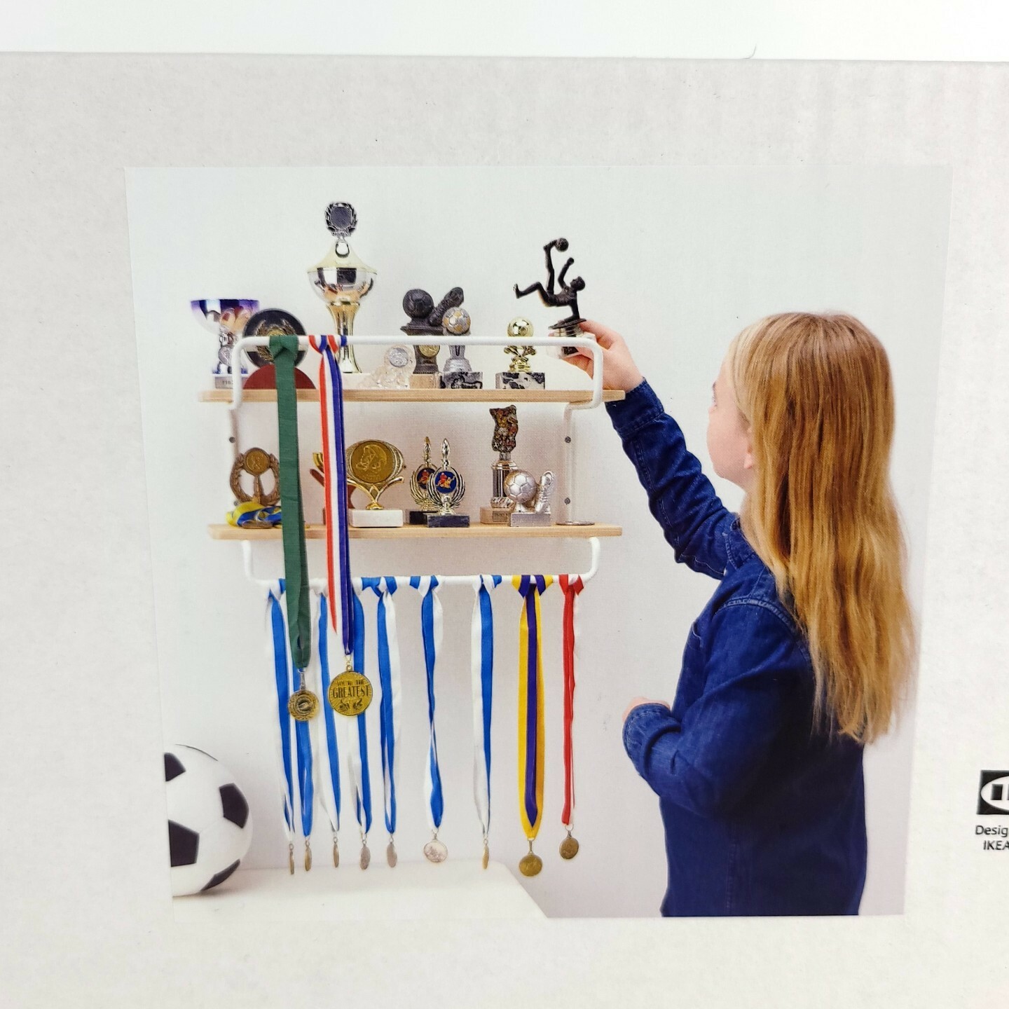 IKEA Sportslig Wall Shelf for Trophies White/ Birch 19⅝" x 11¾" New eBay