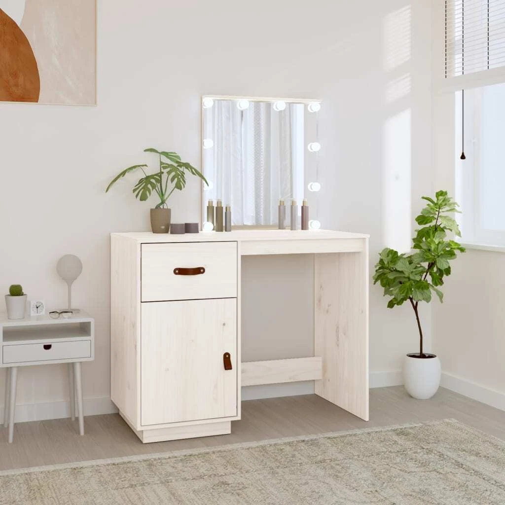 White solid wood dressing clearance table