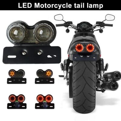 LED Motorrad Rücklicht Blinker Bremslicht Heckleuchte Nummernschild Lampe Smoke