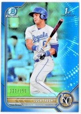 2022 Bowman Chrome 1st Blue Refractors #BCP136 Luca Tresh Royals 121/150