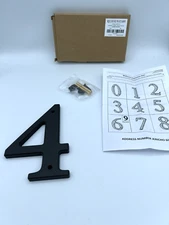 Rejuvenation Floating House Address Number 4 Oil Rubbed Bronze 6 in Jerico