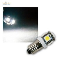 10 X Led Leuchtmittel E10 Kaltweiß, 12V, 5X 5050 Smd, Birne Lampe GlüHbirne Weiß
