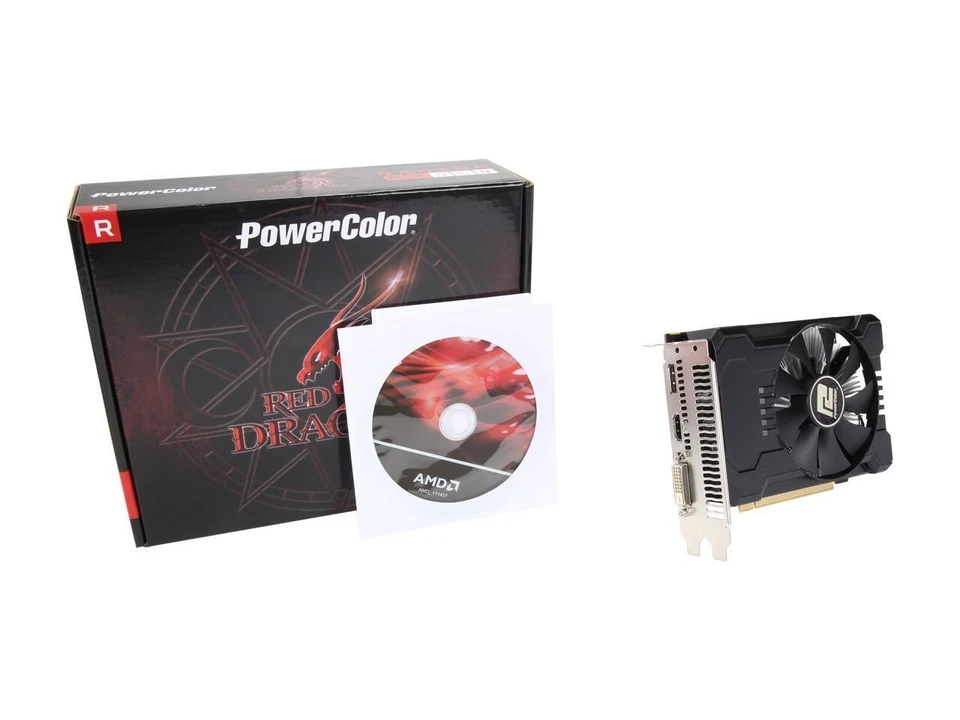 PCIE 3.0 CrossFireX Support ATX Video Card PowerColor Radeon RX 550 4GB GDDR5 - Image 2 of 4