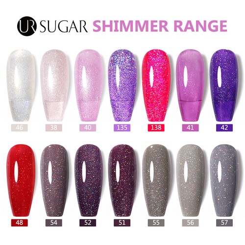 UR SUGAR GLITTER Sparkle COLORS NAIL GEL POLISH SOAK OFF UV LED BASE TOP GEL - Picture 1 of 33