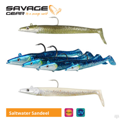 Savage Gear Saltwater Sandeel Lures Bass Wrasse Cod Pollock