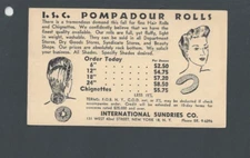 1944 NY International Sundries Co Hair Supplies Pompadour Rolls Etc For Women