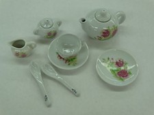 Assorted Floral Porcelain Ceramic Dollhouse Miniature Tea Cup Saucer Set
