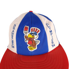 Vintage 1984 Olympics Five Panel Hat Mens One Size Made In USA Free Button 84