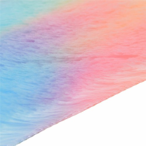 Rainbow Faux Fur Fabric Sheet Flocking Synthetic Clothing Bag Sewing DIY Craft - Picture 2 of 7