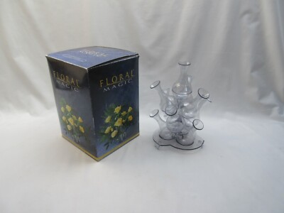 Vintage Retro dreistufige Kunststoff Floral Magic Blumenarrangement Blumenvase verpackt