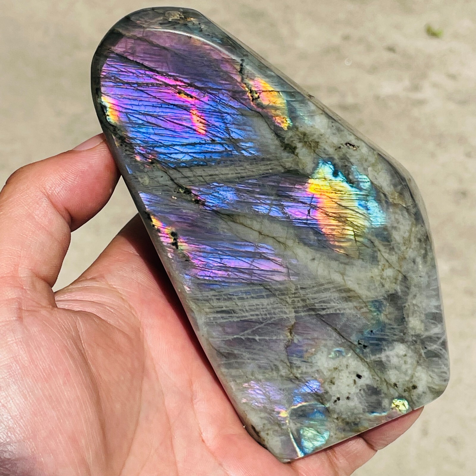 588g Natural Purple Gorgeous Labradorite Crystal Freeform Mineral Specimen