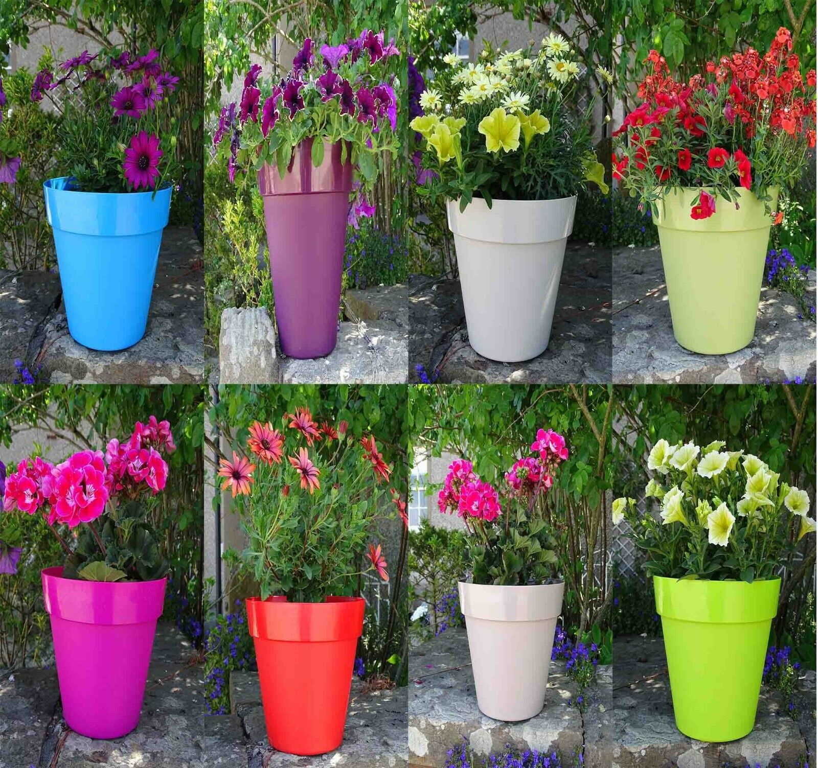 26cm Colourful Round Plastic Plant Pot Garden Planter Trends Flower Pots Outdoor
