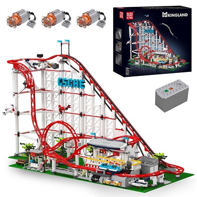 Mould King 11014 Amusement Park Loop Roller Coaster Eletric Building Blocks Toy