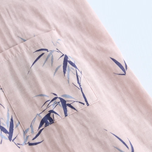 Pijama japonés Yukata kimono algodón bambú Khan albornoz al vapor ropa de dormir - Imagen 7 de 17