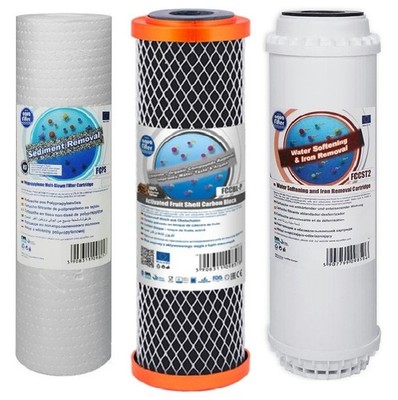 Aquafilter 3er Set Ersatzfilter ganzes Haus Wasserreiniger Enthärtung 10''