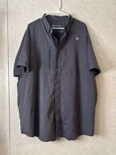 Ariat Tek Shirt Mens XLarge Gray Lightweight Vented Short Sleeve Button Up