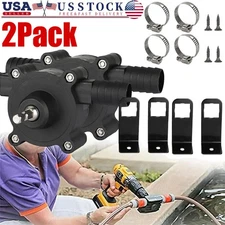 2Pack Self Priming Pump Electric Drill Drive Water Oil Fluid Transfer Pumps Tool