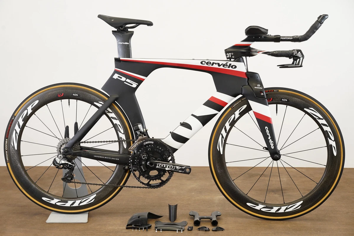 650C 45cm Cervelo P5 Dura-Ace 9070 Di2 Zipp 404 Carbon Triathlon