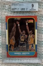1986 FLEER BASKETBALL #42 DARRELL GRIFFITH BGS 9 MINT WITH 9.5 GEM MINT CENTER ~
