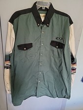 Vintage Express Rider Men's Aztec Western Shirt Sz Xl Cowboy Rodeo Cotton