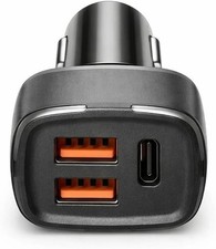 Image of 48W Fast Car Charger - USB C PD 30W and Dual USB A Car Charger, 3 Port