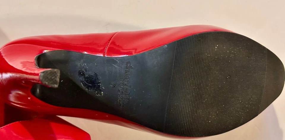 ❤️ Красные лакированные туфли-лодочки на платформе Charlotte Russe — женские 7 — классические туфли на пин-ап каблуках - Изображение 4 из 4