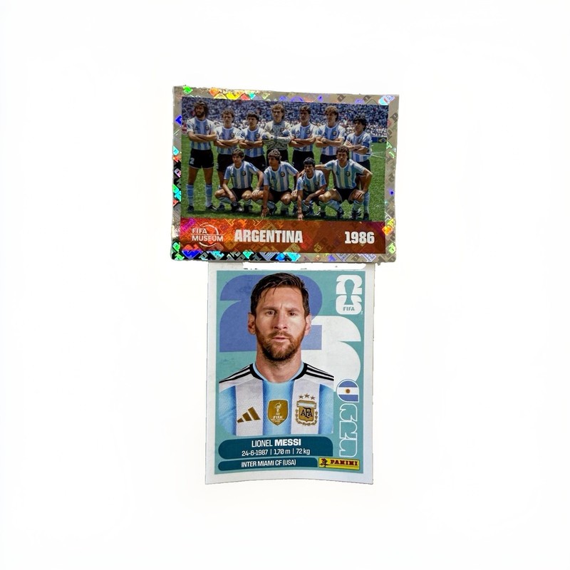 Panini FIFA Argentina Team Card + Lionel Messi Card Lot (2)