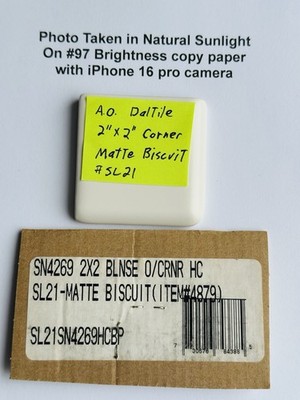 1 pc. Matte Biscuit  2'' X 2'' X 5/16'' Ceramic Surface Bullnose Corner Tiles, NEW