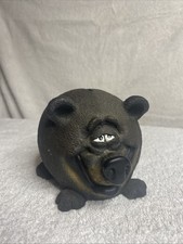 Swiboo Black Bear Coin Piggy Bank Figurine Resin Fat Ready for Hibernation