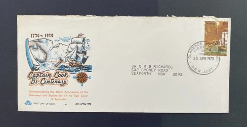 Australia 1970 200th Anniversary Captain Cook Bicentenary FDC