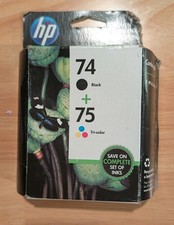 Genuine HP 74 75 Ink Cartridges - Black/Tri-color - Combo-New Box - April 2015